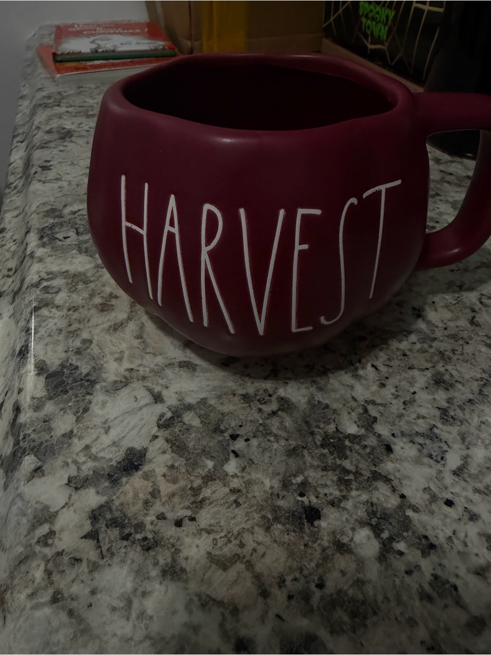 Rae Dunn Harvest Ceramic Mug - Deep Burgundy